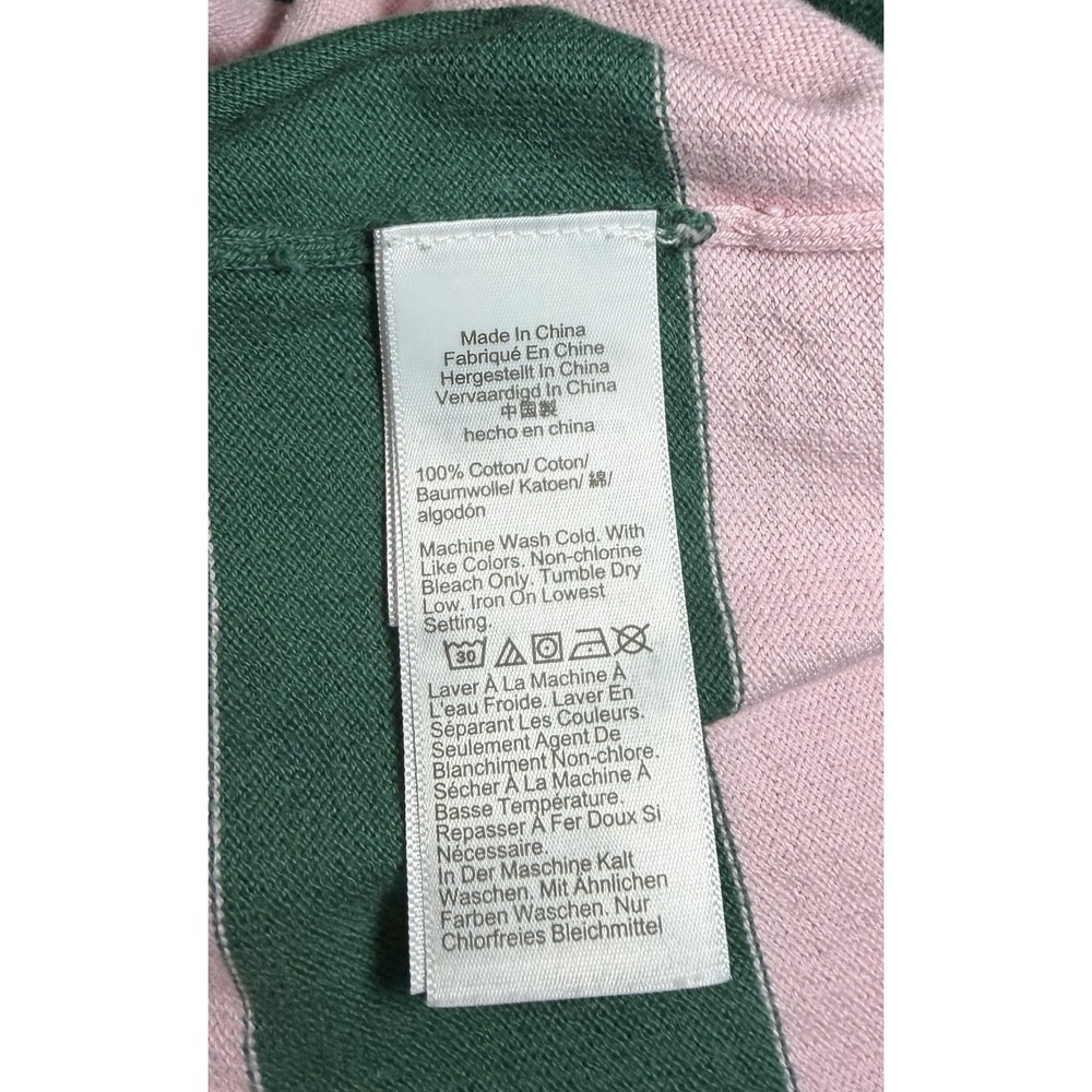 J.CREW Women's Striped Crewneck Cotton Knit Pullover Sweater Green Pink M - Picture 4 of 4